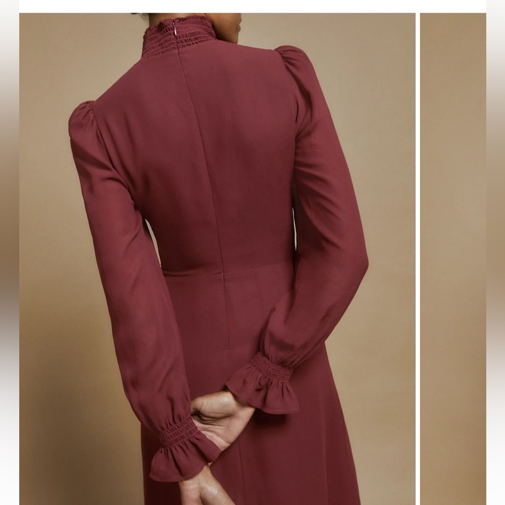 Reformation Stevi Dress in Plum size 2 - Picture 5 of 9